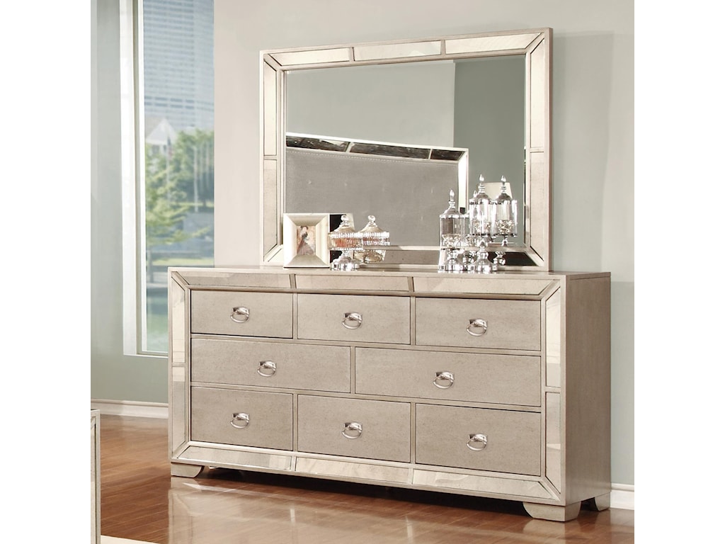 Lifestyle Glitzy 7 Drawer Dresser And Mirror Set Royal Furniture