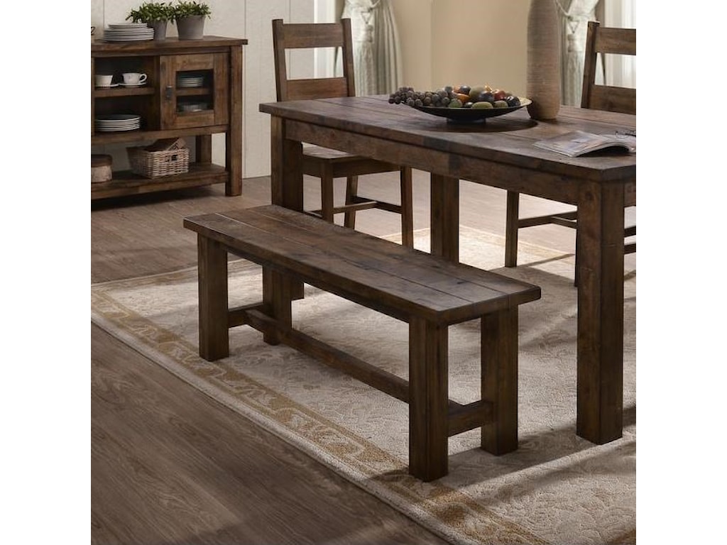 Lifestyle 6377d C6377d Dn1 Rustic Dining Bench With Block Legs Sam Levitz Furniture Dining Benches