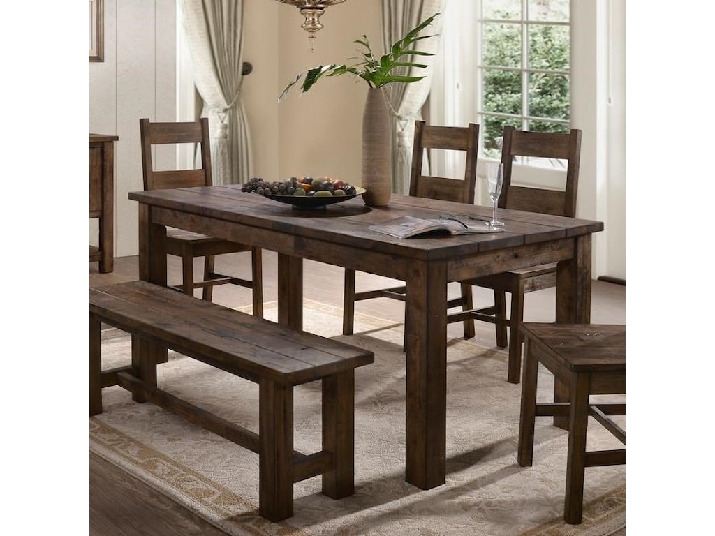 Lifestyle 6377d C6377d Dty Rustic Dining Table With Thick Block Legs Sam Levitz Furniture Dining Tables