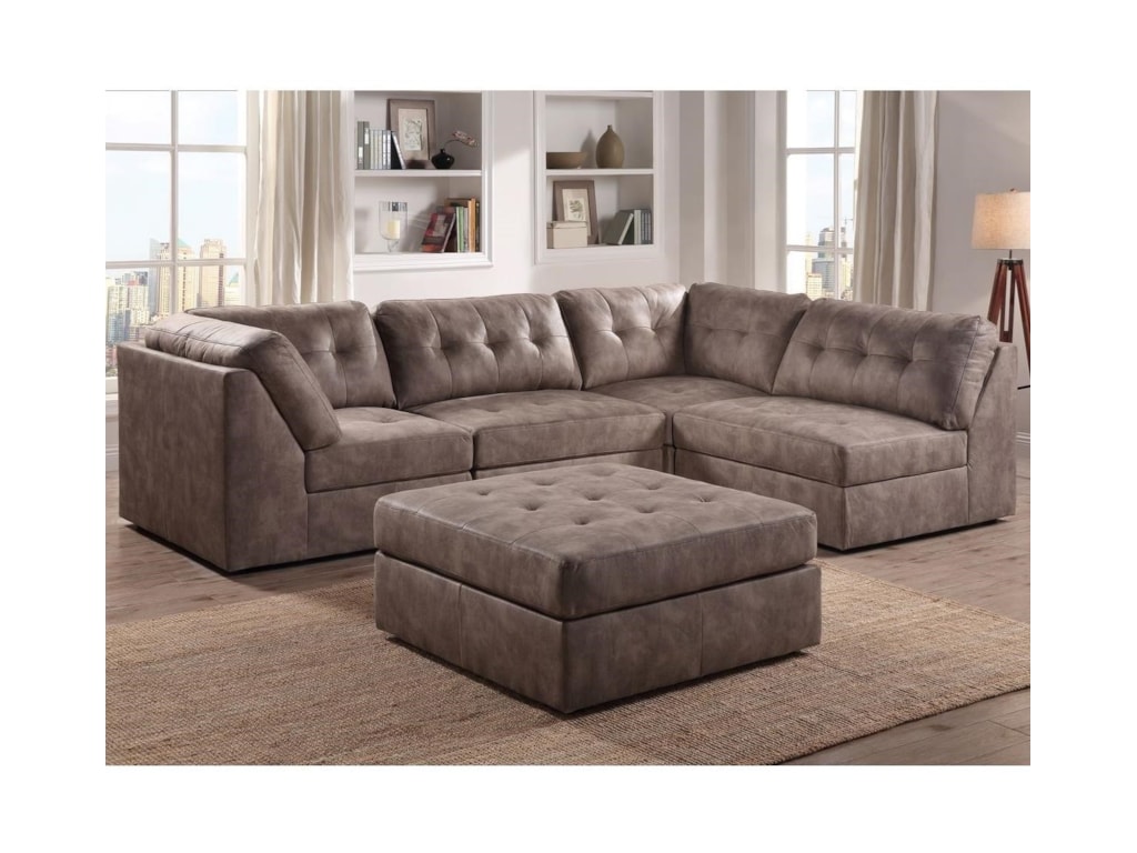 Lifestyle 9377 On Tufted Sectional Sofa Rife S Home