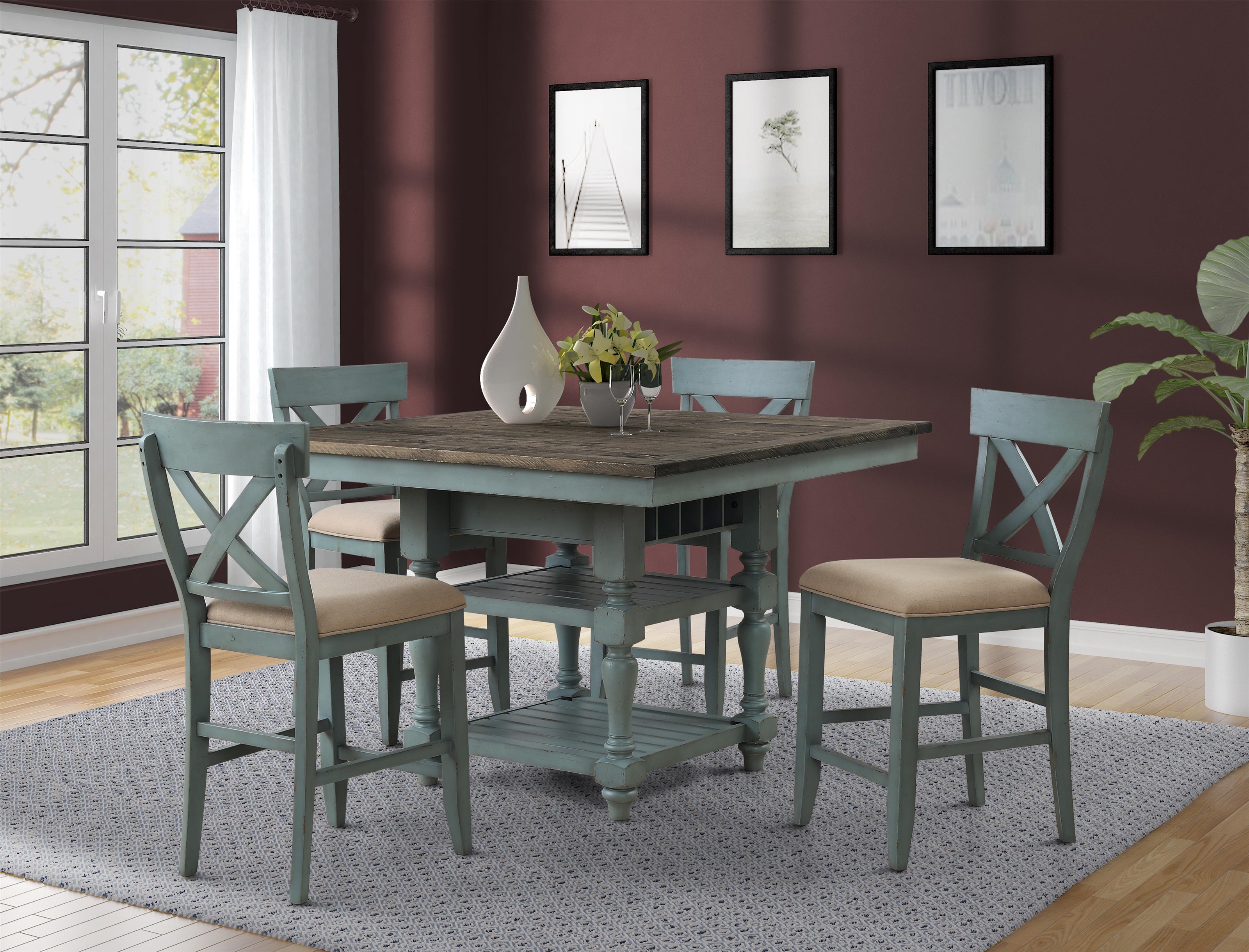 Lifestyle C1854d C1854 Pub Set Pub Table X Four Stools Furniture Fair North Carolina Casual Dining Room Groups