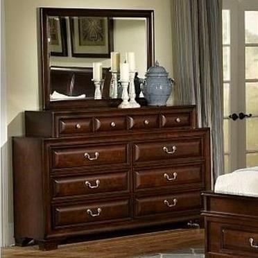 Lifestyle Todd 10 Drawer Dresser And Mirror With Wood Frame