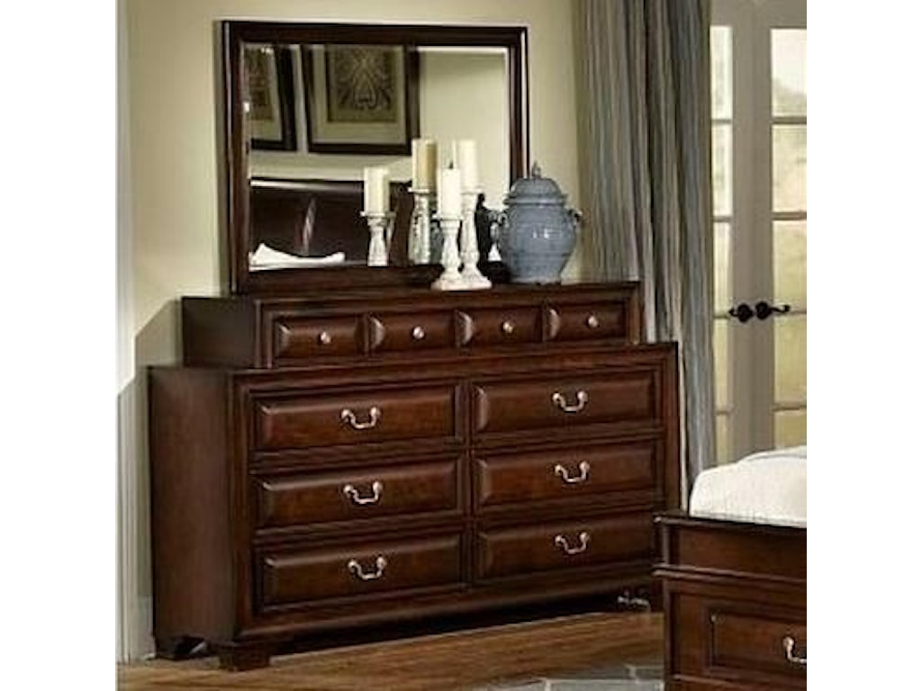 Lifestyle Millie 10 Drawer Dresser And Mirror With Wood Frame