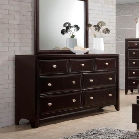 Lifestyle Jessgal C6498A-040-7DXX+C6498A-050-XXXX 7 Drawer Dresser & Mirror with Wood Frame | Royal Furniture | Dresser & Mirror Sets Lifestyle Jessgal C6498A-040-7DXX+C6498A-050-XXXX 7 Drawer Dresser & Mirror with Wood Frame | Royal Furniture | Dresser & Mirror Sets