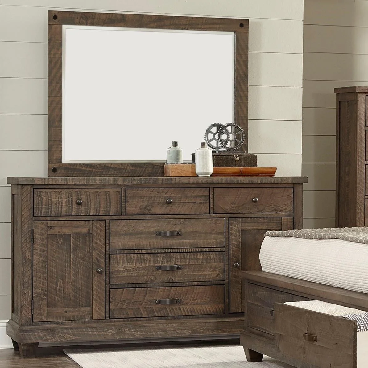 dresser and chest set Alaterre Furniture Arden 5-Piece Wood Bedroom Set with King Bed, 2-Drawer Nightstands, 5-Drawer Chest, 6-Drawer Dresser ANAN011344029