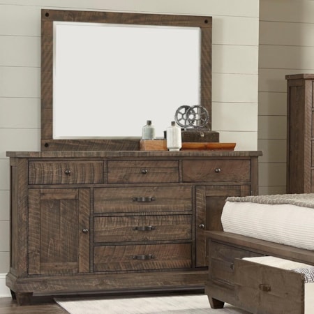 Lifestyle JD Mex C7131A-045+050 Rustic Dresser and Mirror Set | Royal Furniture | Dresser & Mirror Sets Lifestyle JD Mex C7131A-045+050 Rustic Dresser and Mirror Set | Royal Furniture | Dresser & Mirror Sets