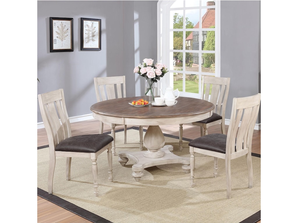 Harlow 5PC Farmhouse Dining Table Chair Set Rotmans Dining 5