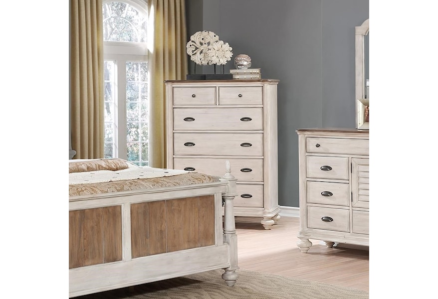 Harlow Two Tone Chest Of Drawers With Bun Feet Rotmans Drawer