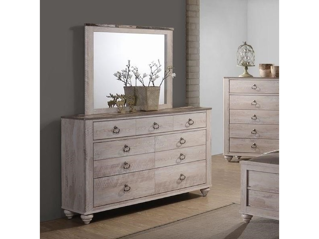 Lifestyle C7302a Casual Dresser And Mirror Set Sam Levitz Outlet