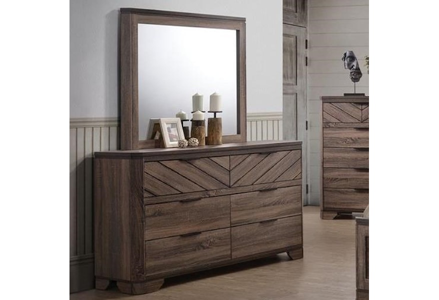 Lifestyle C7309a 6 Drawer Dresser And Mirror Combo Vandrie Home