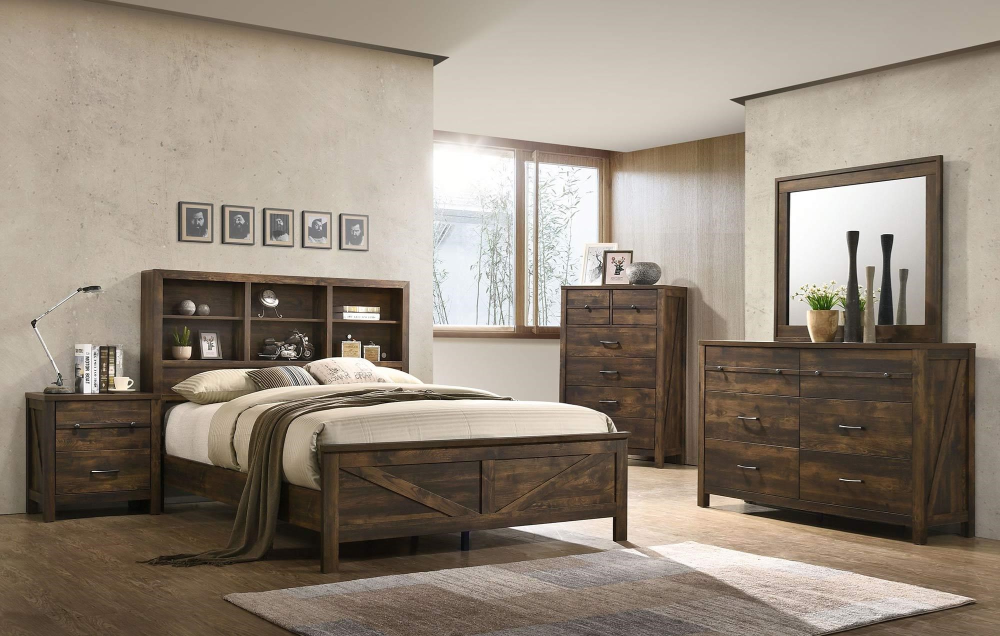 Dale 4pc Queen Bedroom Set W Bookcase Headboard Rotmans