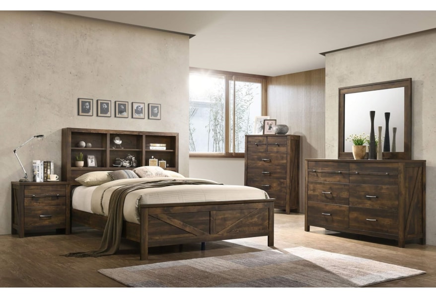 Dale 4pc Queen Bedroom Set W Bookcase Headboard Rotmans