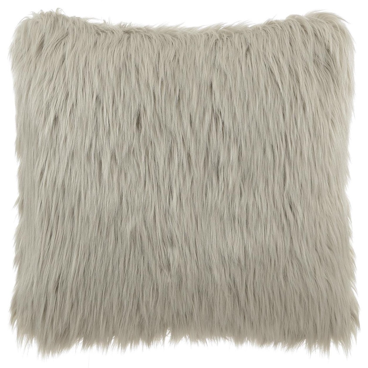 Lifestyle Gpila Ugpila Pw2fwsr Silver Faux Fur Pillow Sam Levitz Furniture Throw Pillows