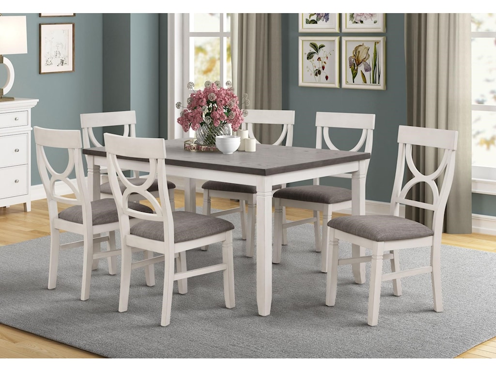Lifestyle Laura Dining Table With 6 Chairs Royal Furniture Casual Dining Room Groups