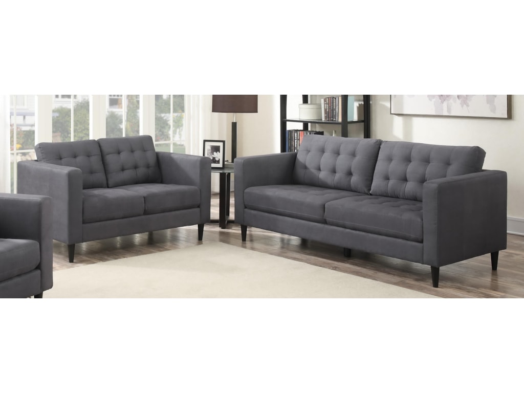 U501pa Dark Grey Sofa Loveseat Set By Lifestyle At Sam Levitz Furniture