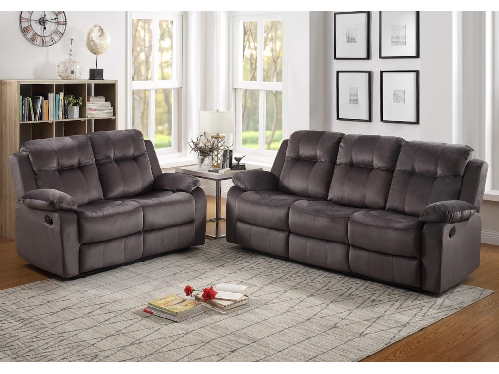 Urbino Storm Grey Reclining Sofa By Lifestyle At Sam Levitz Furniture