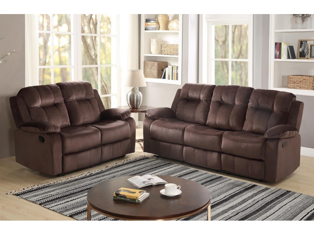 Urbino Chocolate Reclining Sofa Loveseat Set By Lifestyle At Sam Levitz Furniture