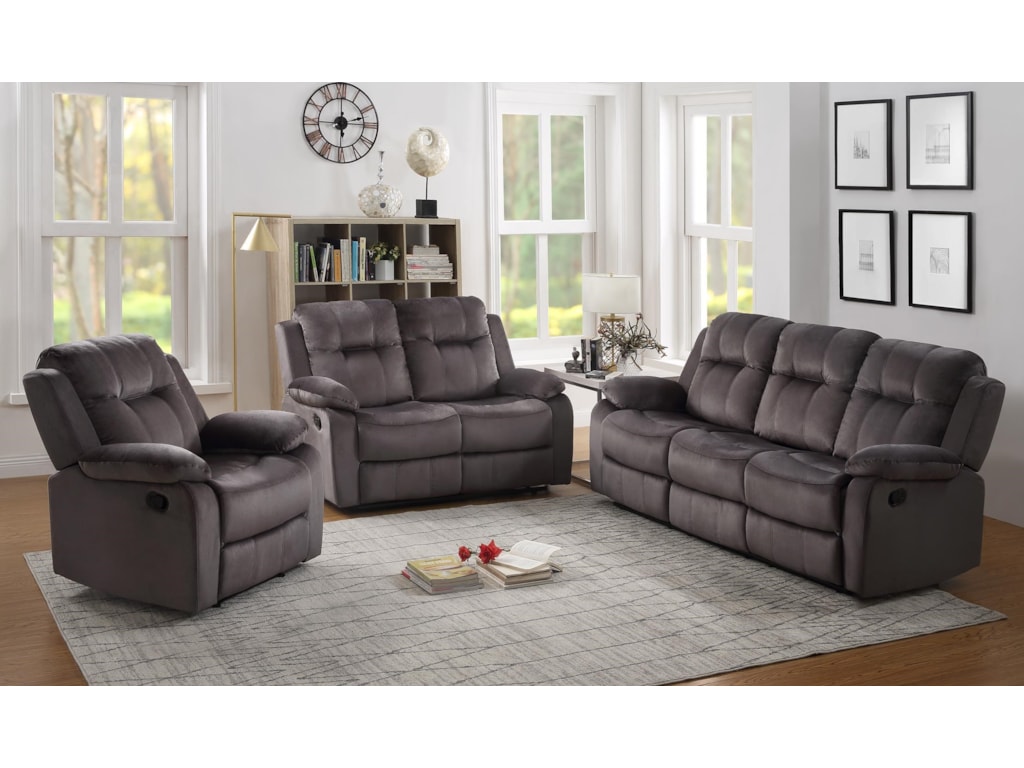 Urbino Storm Grey Reclining Sofa Loveseat Recliner Set By Lifestyle At Sam Levitz Furniture