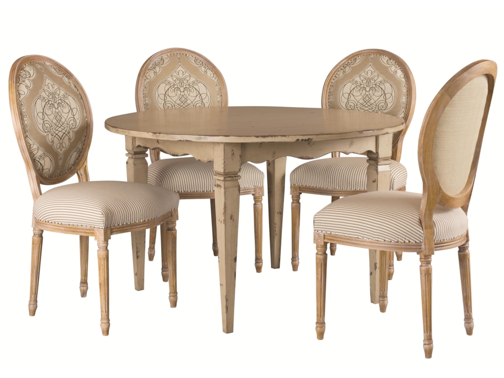 Linwood Furniture Modern Bungalow 5 Piece Round Table And Foster Side Chair Set Find Your Furniture Dining 5 Piece Set