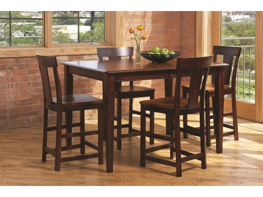 Anniversary II 5-Piece Solid Wood Dining Set includes Counter Height ... Anniversary II 5-Piece Solid Wood Dining Set includes Counter Height ...