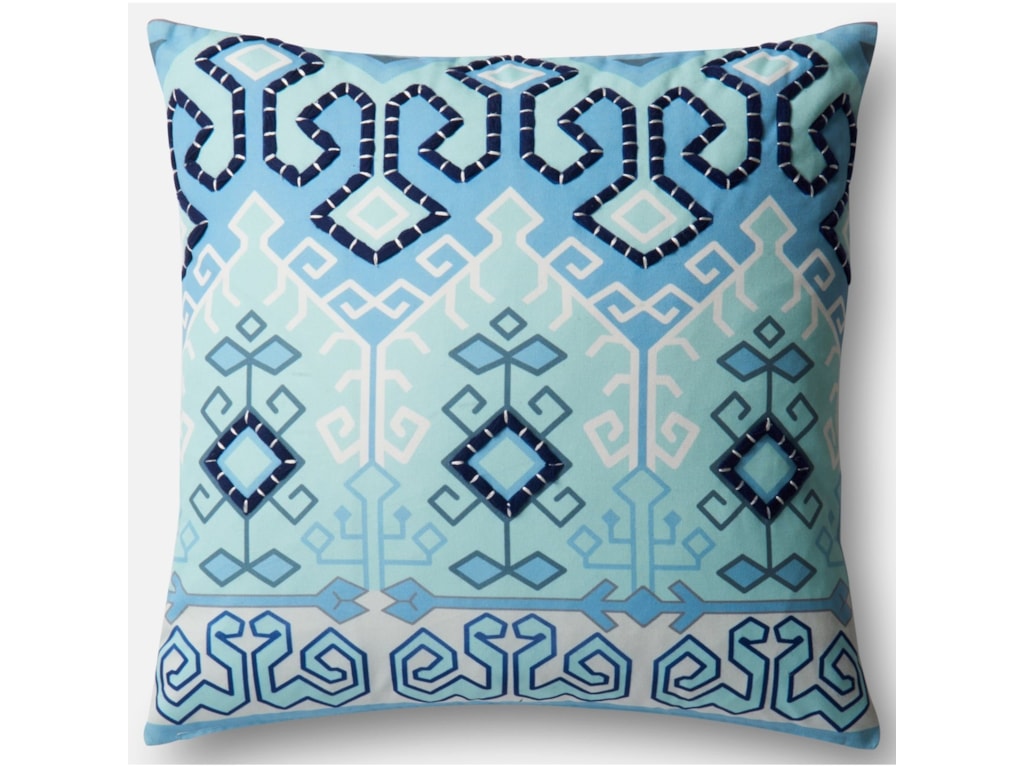Loloi Rugs Indoor Outdoor Dsetp0512bbmlpil3 Blue Multi 22 X Indoor Outdoor Blue Multi 22 X Down Pillow By Loloi Rugs