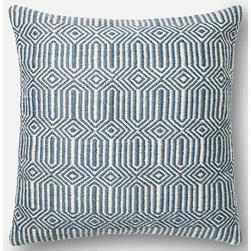 Loloi Rugs Indoor Outdoor Blue Ivory 22 X Polyester Pillow Loloi Rugs Indoor Outdoor Blue Ivory 22