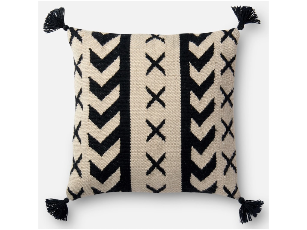 Loloi Rugs Indoor Outdoor Black Ivory 18 X Polyester Pillow Loloi Rugs Indoor Outdoor Black Ivory 18 X Polyester Pillow