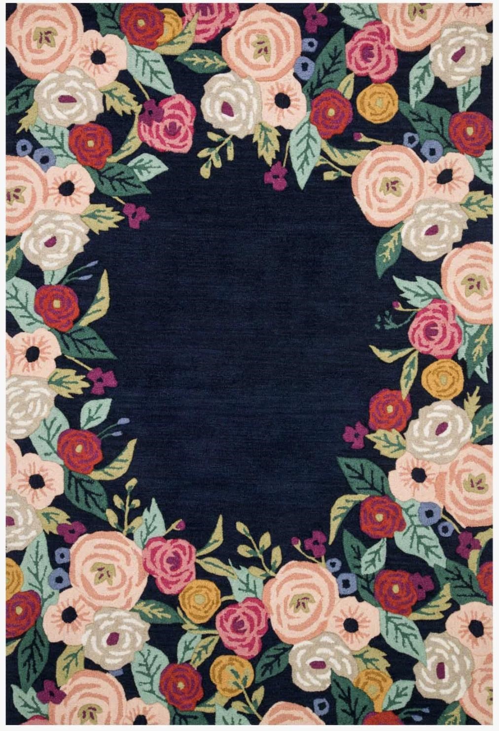 Reeds Rugs Les Fleurs 2 0 X 3 0 Rp Indigo Multi Area Rug Reeds Furniture Rugs