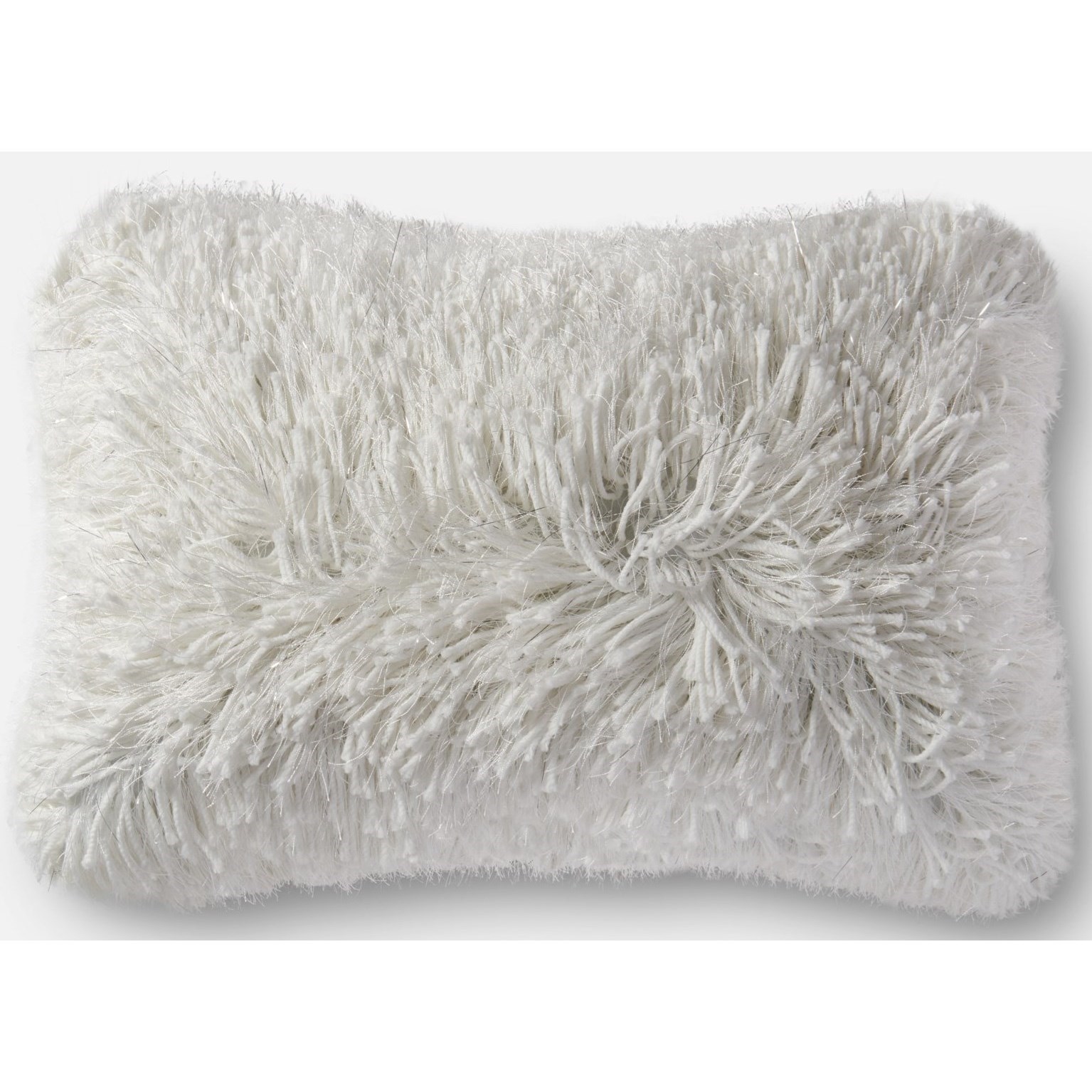 white shag pillow