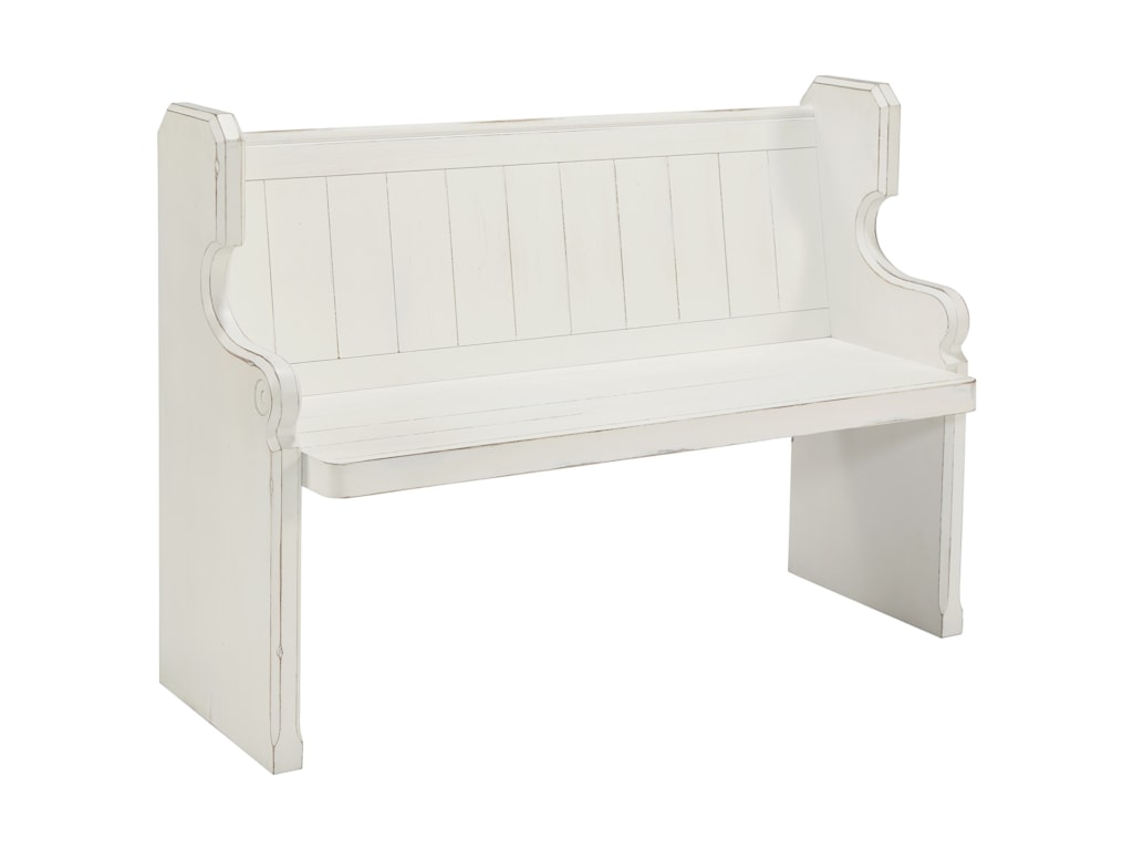Accent Elements Pew Bench With Scrolled Arms By Magnolia Home Joanna Gaines At Olinde S Furniture