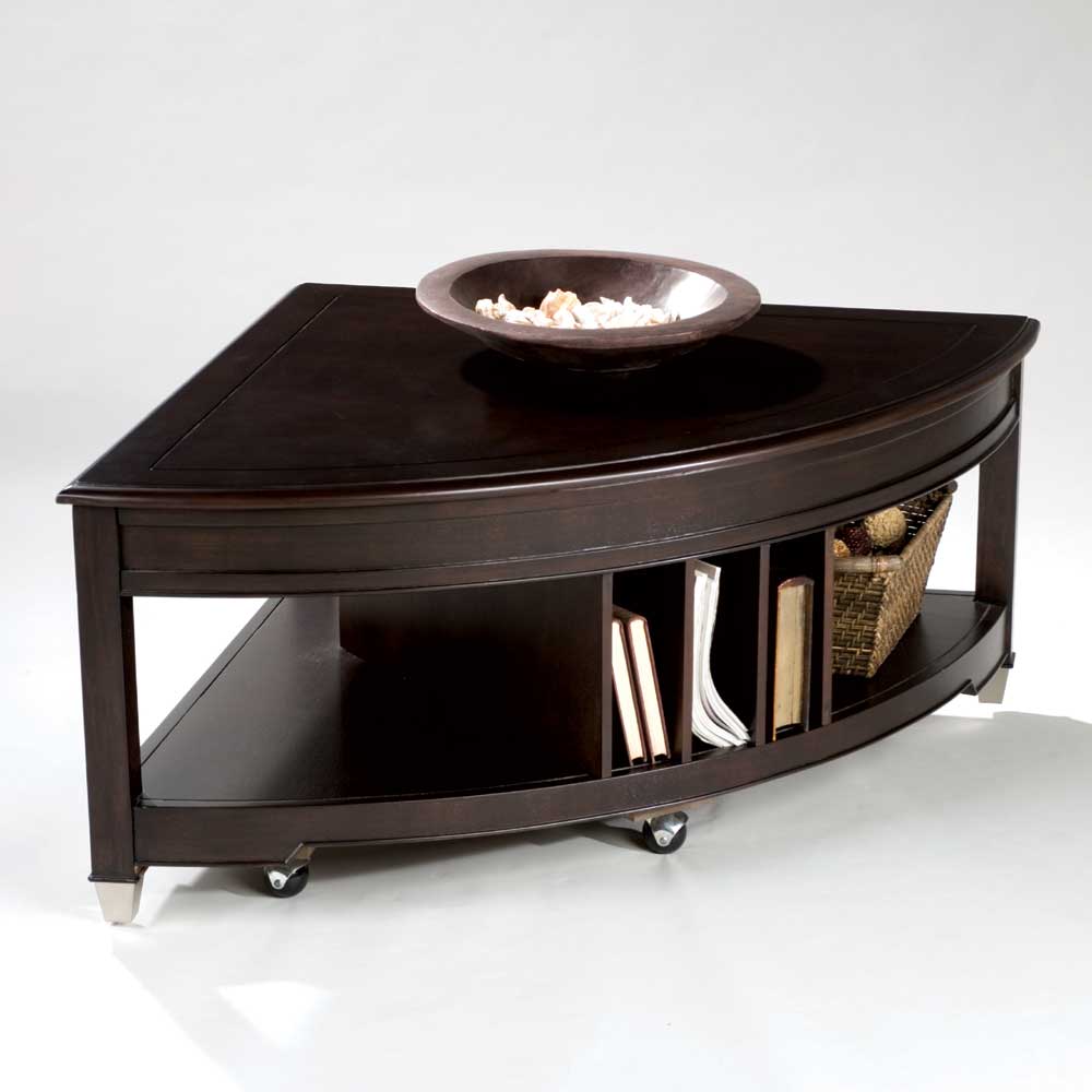 Magnussen Home Darien 1367313 Pie Shaped Cocktail Table With Lifting Top Casters And Magazine Storage Dunk Bright Furniture Cocktail Coffee Tables