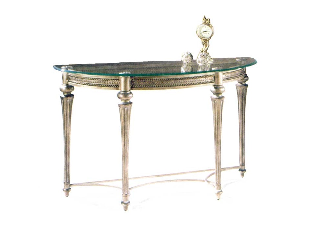 Magnussen Home Galloway 37515 Traditionally Styled Demilune Sofa Galloway Traditionally Styled Demilune Sofa Table With Beveled Gl Top By Magnussen Home
