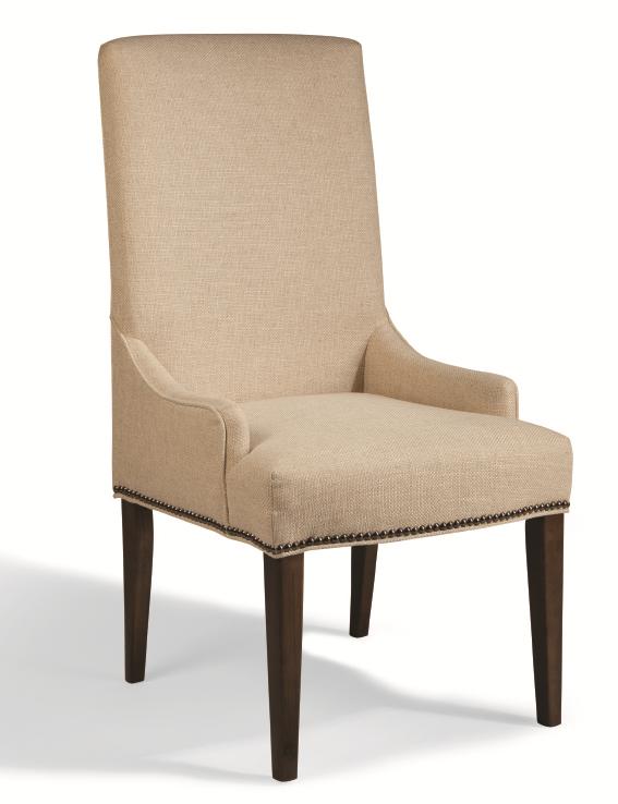 Magnussen Home Ronnie Tall Upholstered Chair With Nailhead Studs Reeds Furniture Dining Arm Chairs