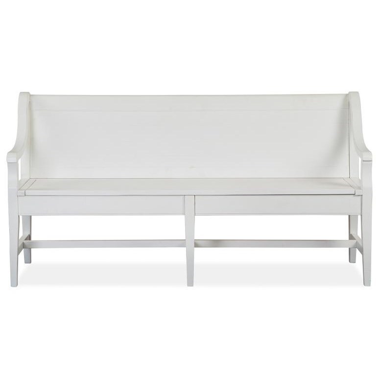 Magnussen Home Heron Cove Wood Dining Bench With Back And Hidden Storage Reeds Furniture Dining Benches