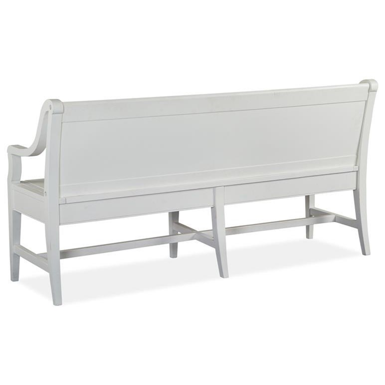 Magnussen Home Heron Cove Wood Dining Bench With Back And Hidden Storage Reeds Furniture Dining Benches
