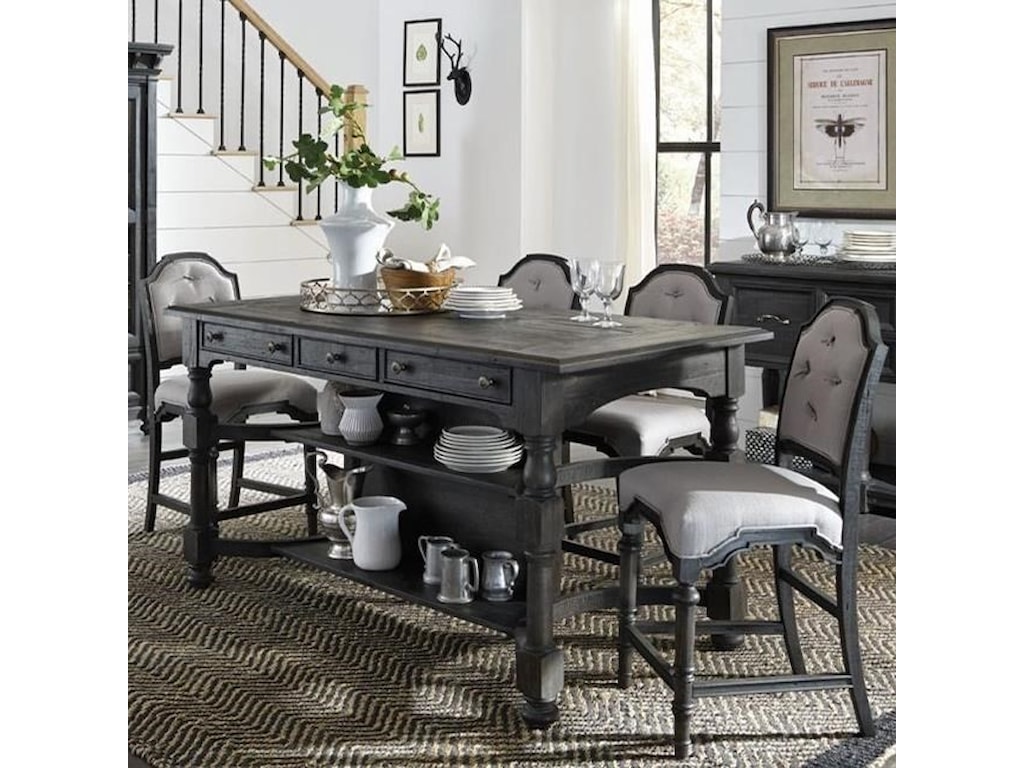Magnussen Home Bedford Corners Counter Height Storage Table And 4 Magnussen Home Bedford Cornerscounter Height Table And 4 Stools