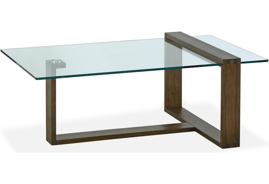 Belfort Select Bristow Contemporary Rectangular Cocktail Table With Glass Top Belfort Furniture Cocktail Coffee Tables