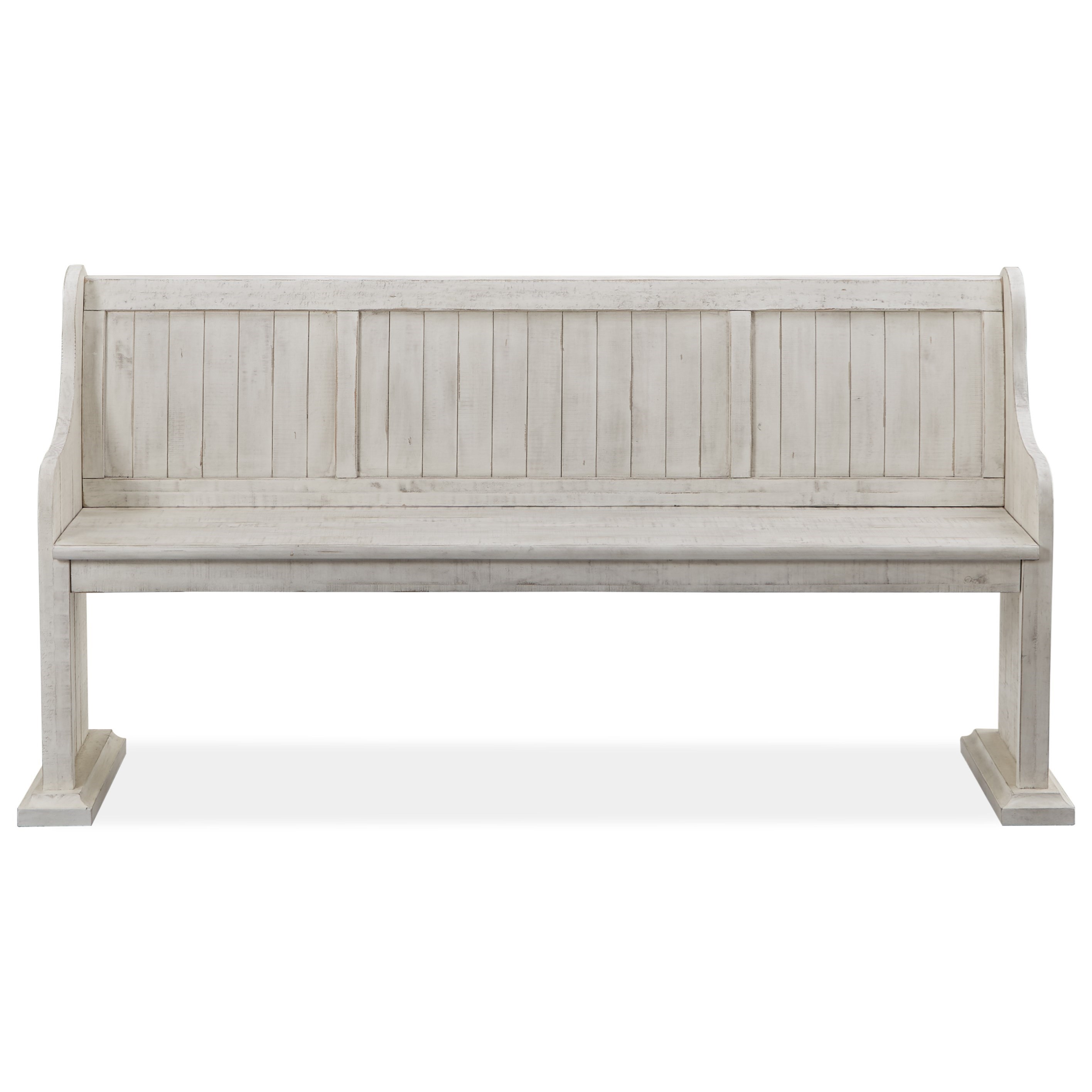 Magnussen Home Bronwyn Farmhouse Dining Bench With Wooden Back Value City Furniture Dining Benches