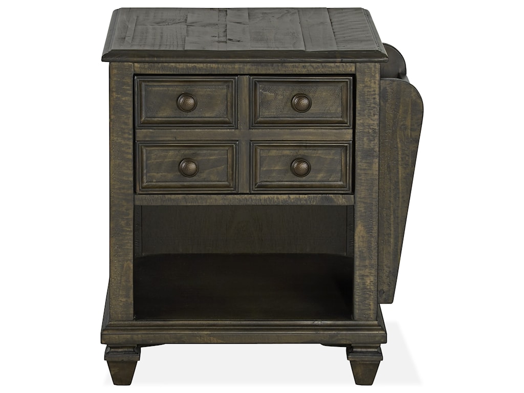 Magnussen Home Burkhardt Rustic Magazine End Table With One Drawer