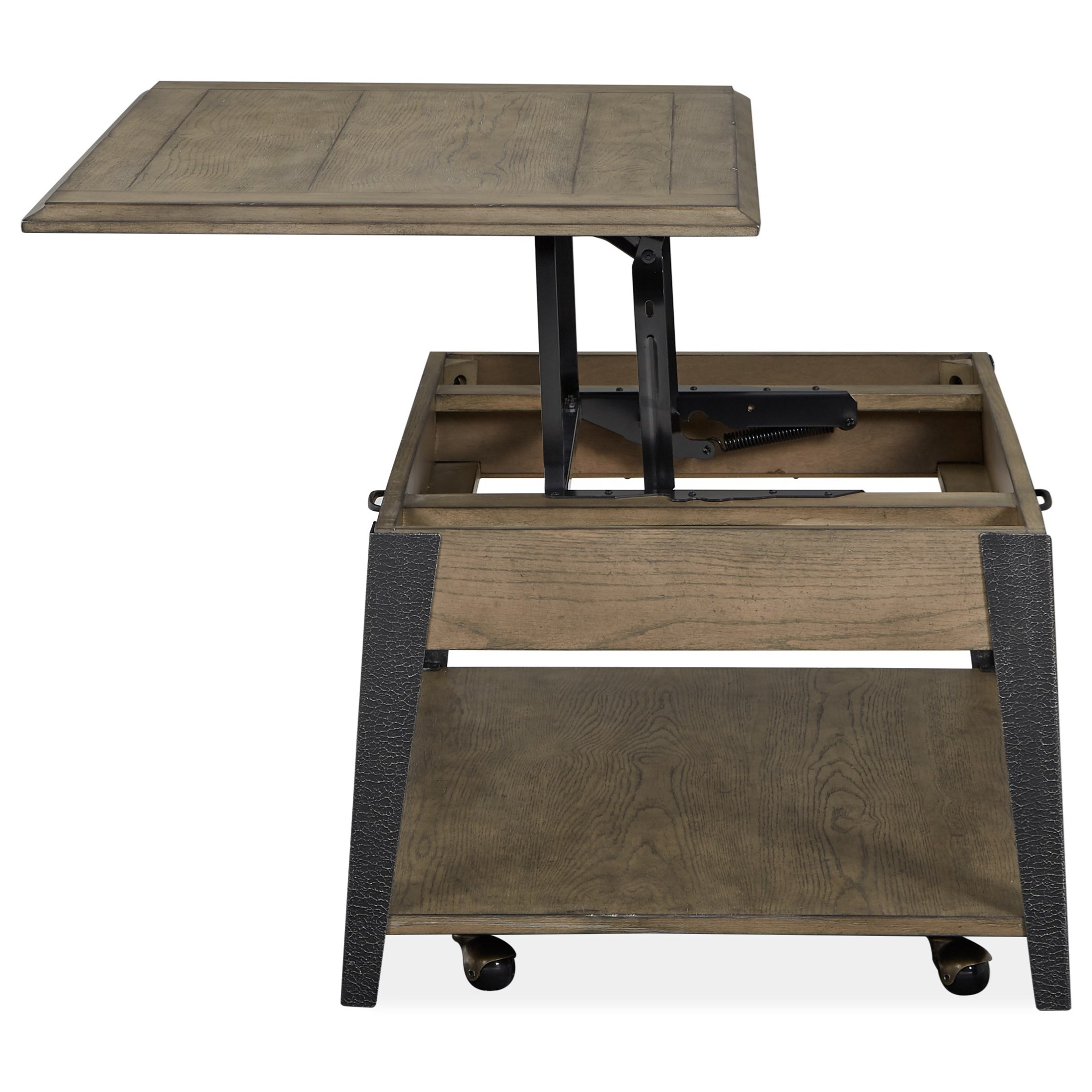 Magnussen Home Butler Industrial Lift Top Cocktail Table With 1 Drawer And Casters Value City Furniture Cocktail Coffee Tables