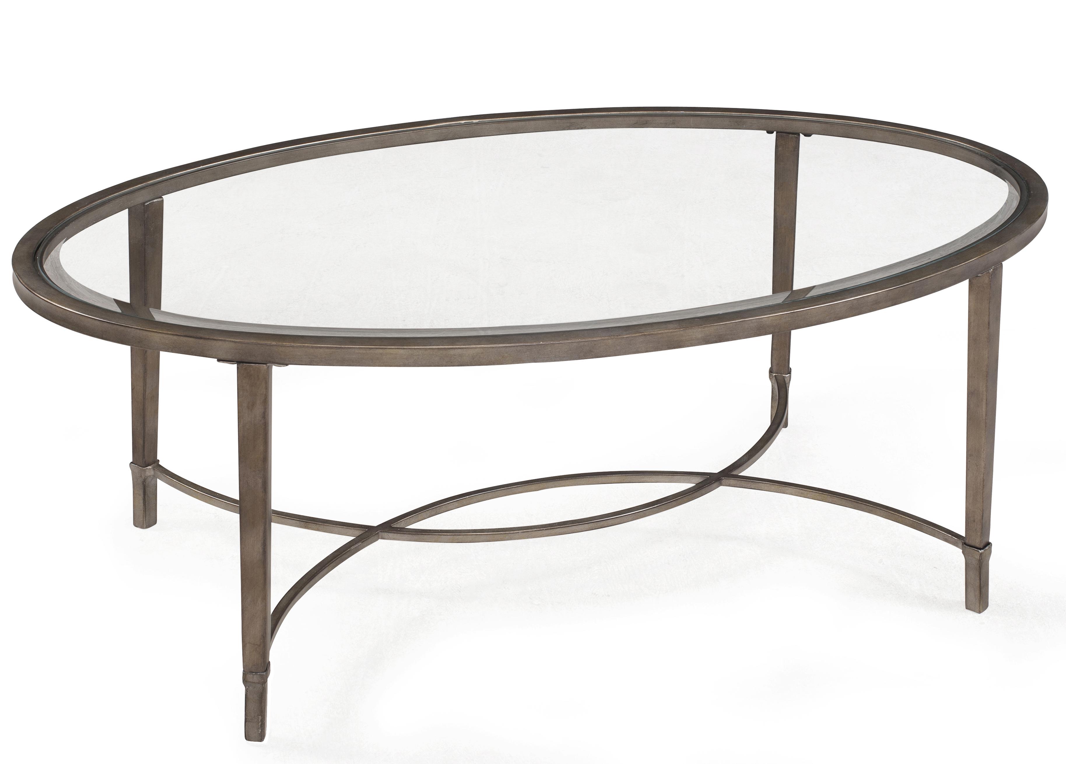 Magnussen Home Copia T2114 47 Metal And Glass Oval Cocktail Table Baer S Furniture Cocktail Or Coffee Table