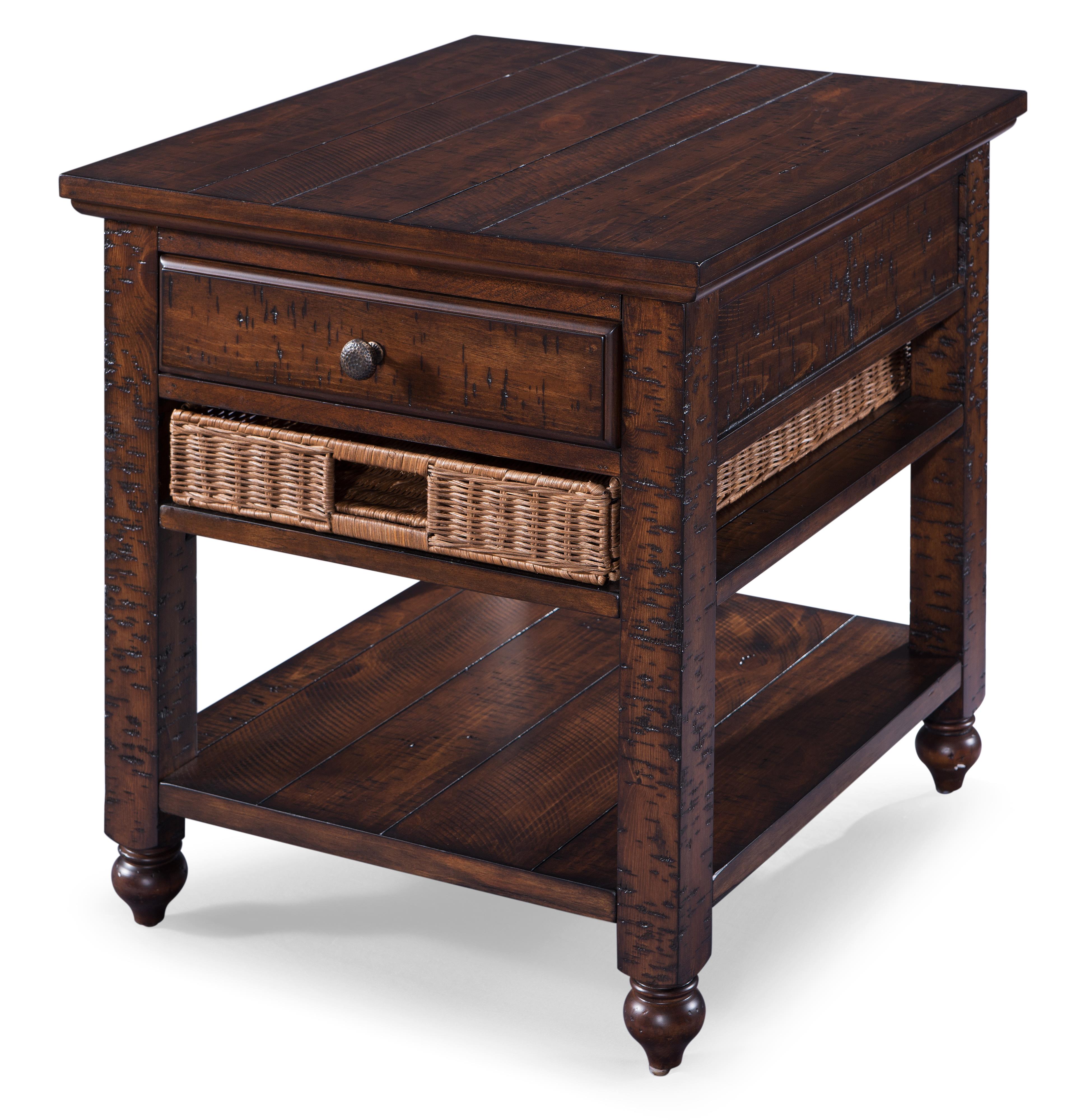 Magnussen Home Cottage Lane Casual Rectangular End Table With