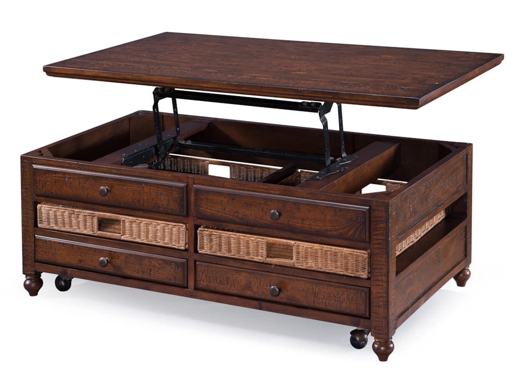 Magnussen Home Cottage Lane Casual Rectangular Lift Top Cocktail Magnussen Home Cottage Lane Casual Rectangular Lift Top Cocktail Table with Removable Storage Baskets - Miskelly Furniture - Cocktail/Coffee Tables - Magnussen Home Cottage Lane Casual Rectangular Lift Top Cocktail