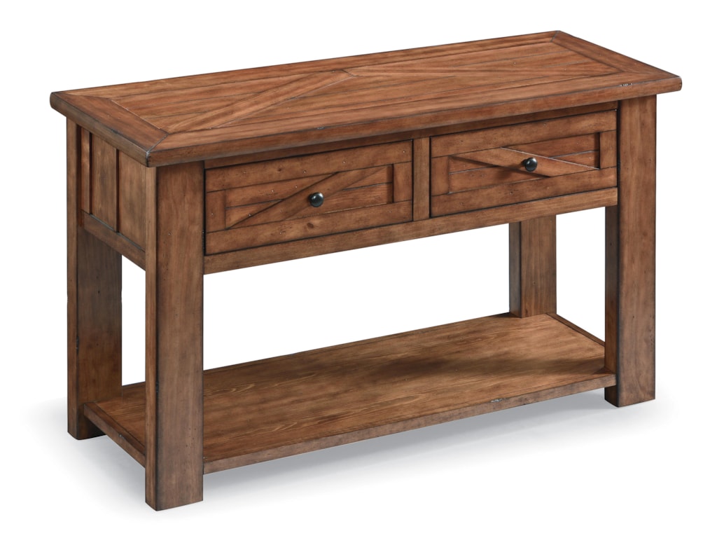 Harper Farm Country Rectangular Sofa Table With Drawers By Magnussen Home At Conlin S Furniture