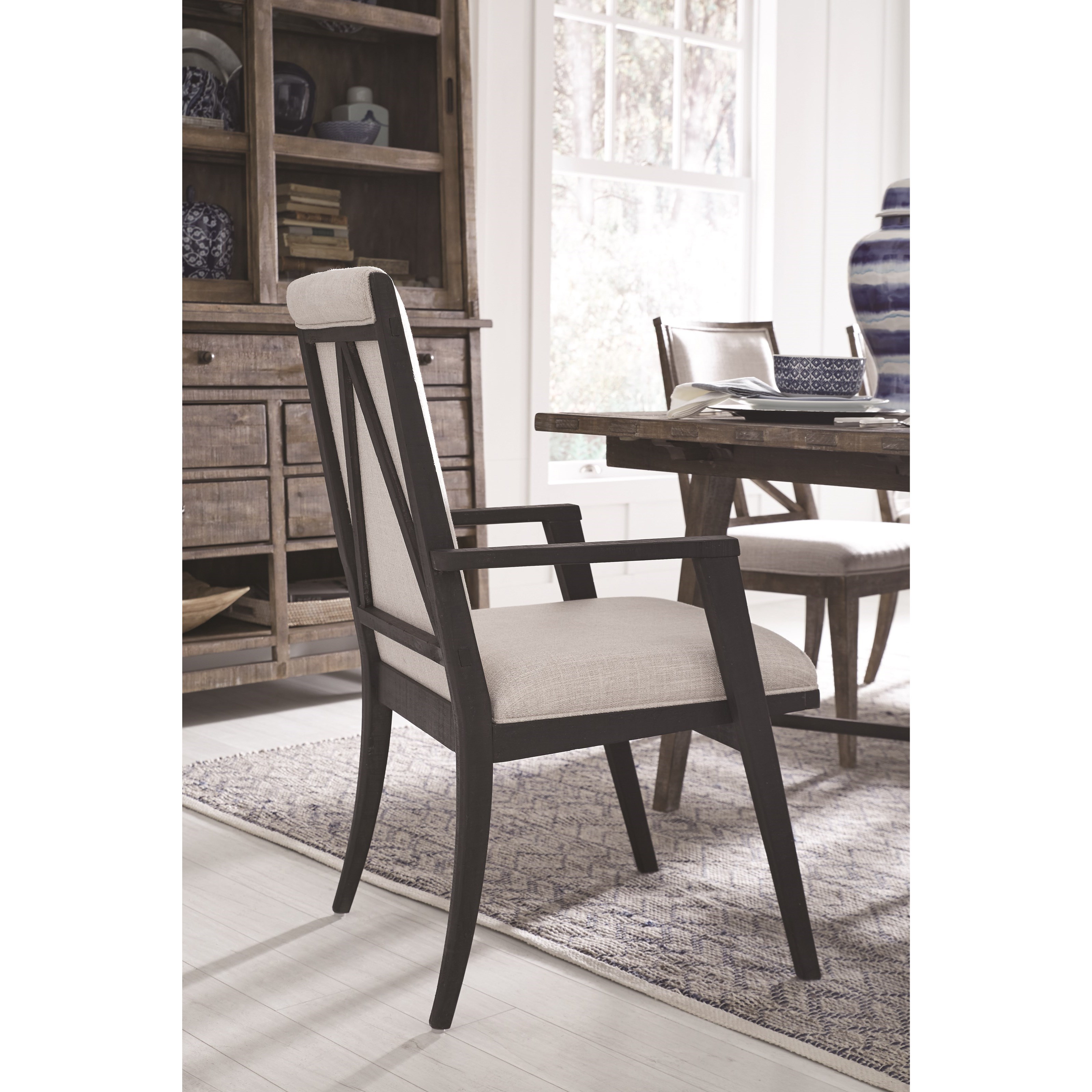 Magnussen Home Lake Haven Rustic Dining Arm Chair With Full