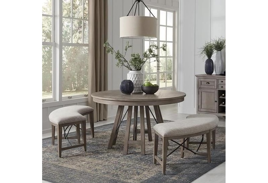 Magnussen Home Paxton Place 3 Piece Dining Set With Benches