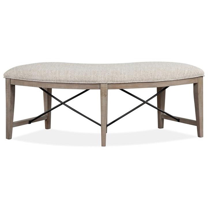 Magnussen Home Paxton Place Curved Dining Bench With Upholstered
