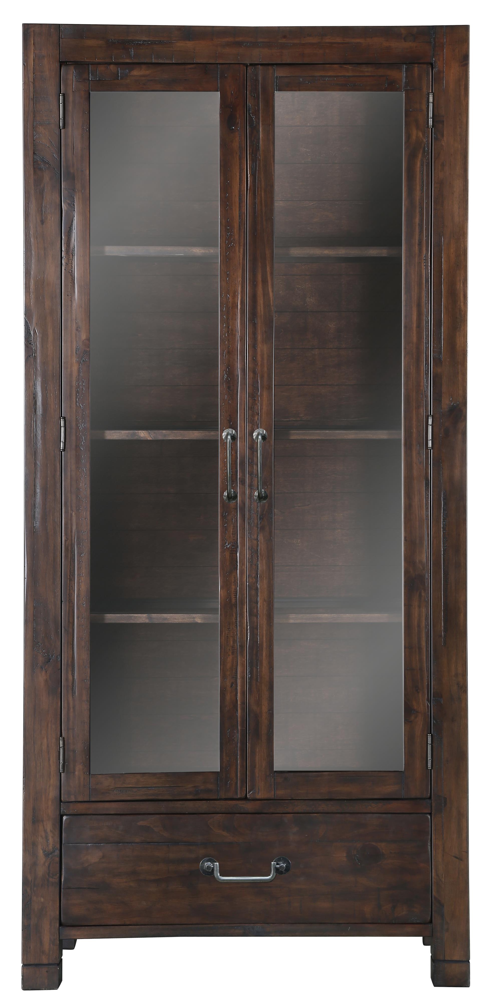 Magnussen Home Pine Hill Curio Cabinet With Led Lighting Adcock
