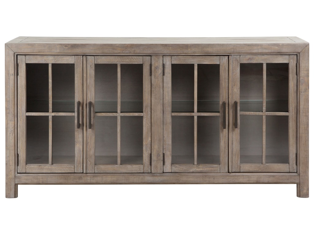 Magnussen Home Tinley Park Relaxed Vintage Buffet Curio Cabinet