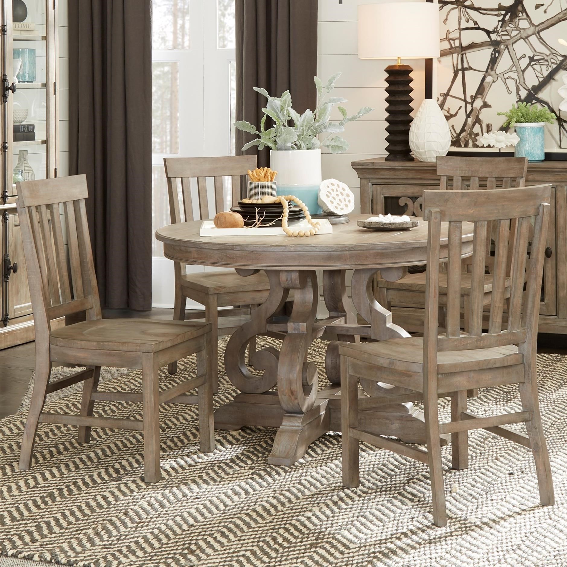 Magnussen Home Tinley Park Relaxed Vintage 5 Piece Dining Set With